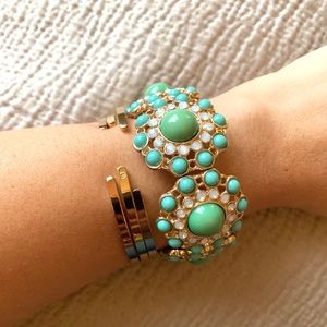 Turquoise and Moonstone Stretchy Bracelet
